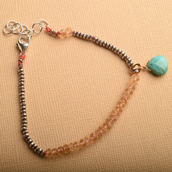 925 steling silver Anniversary Gift 3-4 mm Stracking gold citrine Bracelet Rondelle, Faceted 7" for mens, womens, GF, BF, Adults.