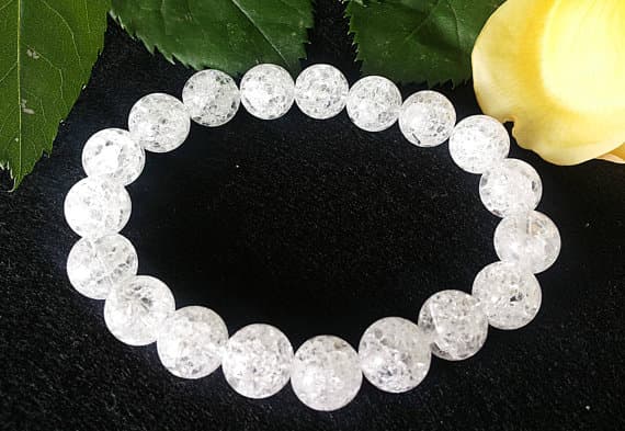 Wholesale 10mm Clear Clear Quartz  Stretchable Bracelet Round, Smooth 18cm for mens, womens, gf, bf and adults.