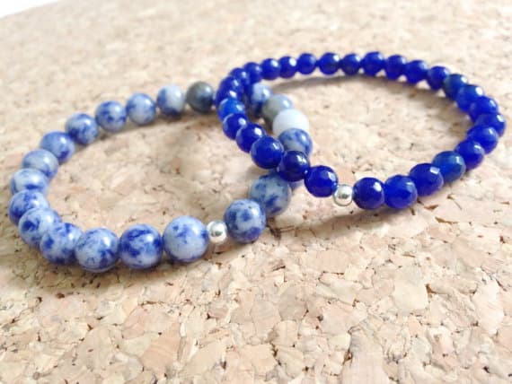 AAA++ Rare Quality Lapis Lazuli Bracelet/ Agate Bracelet/ Bracelet Stack/ Crystal Bracelets/ Yoga Bracelet 5mm 7.25" Strand.  Code- TJH247
