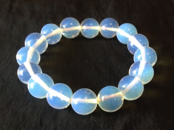 love beach youth 12mm Stretchable Blue Blue Moonstone  Bracelet Round, Smooth 7.5" for mens, womens.