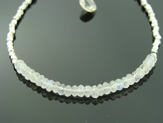 Rainbow Moonstone 925 Sterling Silver Bracelet 2 mm Code- WAR6571