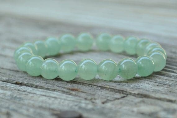 chakras simple 8mm Stretchable green Aventurine Bracelet Round, Smooth 7" for mens, womens, GF, BF, Adults.