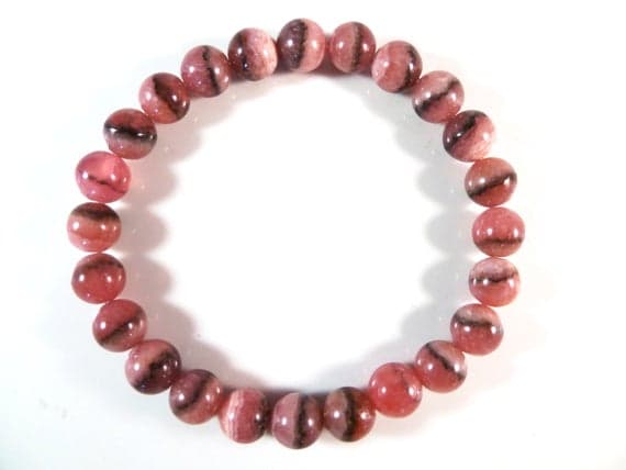 Unique Wedding Gift 9mm Stretchable Pink Rhodochrosite Bracelet Round, Smooth 7.5" for mens, womens, gf, bf & Adult.