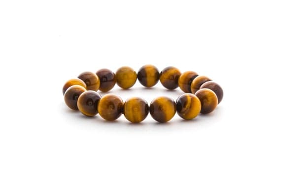 Men's Tiger Eye Bracelet/ Yellow Tiger Eye Bracelet/ 12mm Tiger Eye Bracelet/ Tiger Eye Jewelry/ Men's Bead Bracelet Code- WAR9041