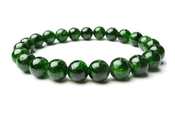 Handmade Beaded 10mm Green Diopside Stretchable Bracelet Round, Smooth 18cm for mens, womens, gf, bf and adults.
