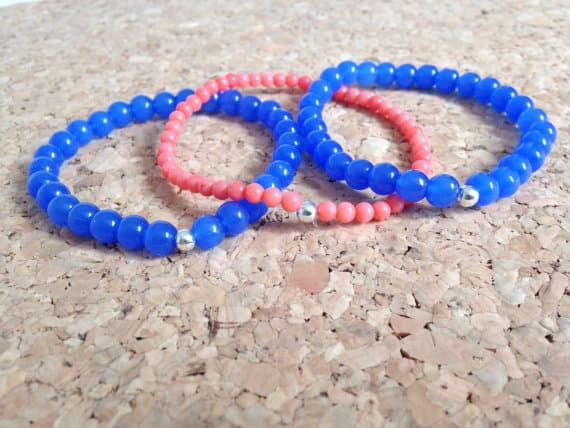 AAA++ Rare Quality Jade Bracelet/ Coral Bracelet/ Gemstone Bracelet 5mm 6.5" Strand. Code- TJH256