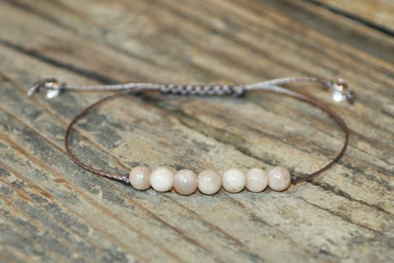 Unique Wedding Gift 4 mm adjustable orange Sunstone Bracelet Round, Smooth 7" for mens, womens, GF, BF, Adults.