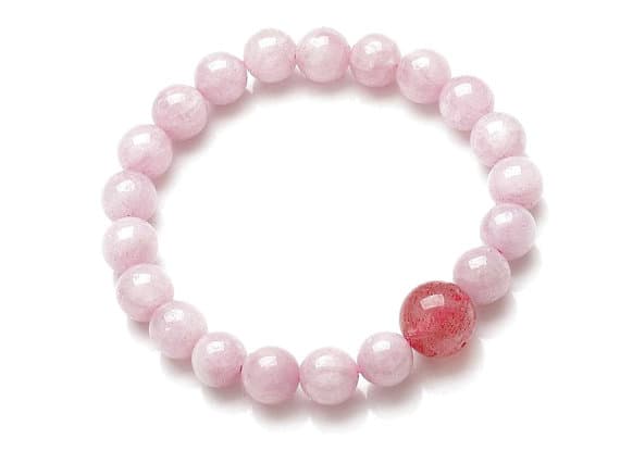 Personalized Gift 10mm Multi Colour Strawberry Quartz  Stretchable Bracelet Round, Smooth 18cm for mens, womens, gf, bf and adults.