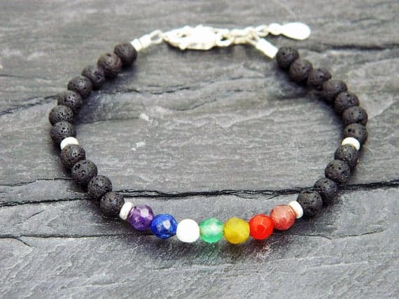 925 Steling Silver Handmade Beaded 4 mm Adjustable Stracking Multi Multi Gemstone Bracelet Round, Faceted 7" for mens, womens, GF, BF, Adults.