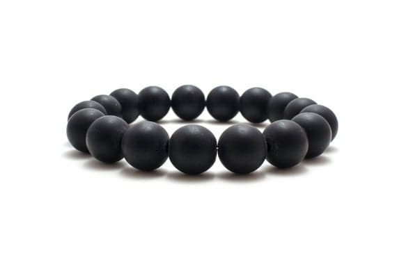 Matte Onyx Bracelet/ Black Onyx Bracelet/ Matte Stone Bracelet/ Matte Stone Jewelry/ Mens Beaded Bracelet 6mm Code- WAR9039