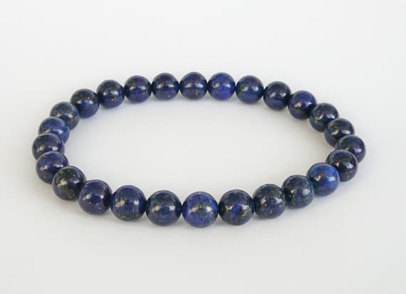 Lapis Lazuli Bracelet Womens Mens Bracelet Natural Lapis Lazuli Stretch Bracelet Beaded Jewelry Women bracelet for Mens gift Blue Bracelet 8mm  Code- WAR9155