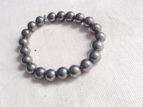 AAA++ Rare Quality 8mm Pyrite Bracelet/ Designs By Twyla /Layering Bracelet/Yoga Bracelet 5mm 6.5" Strand. Code- TJH250