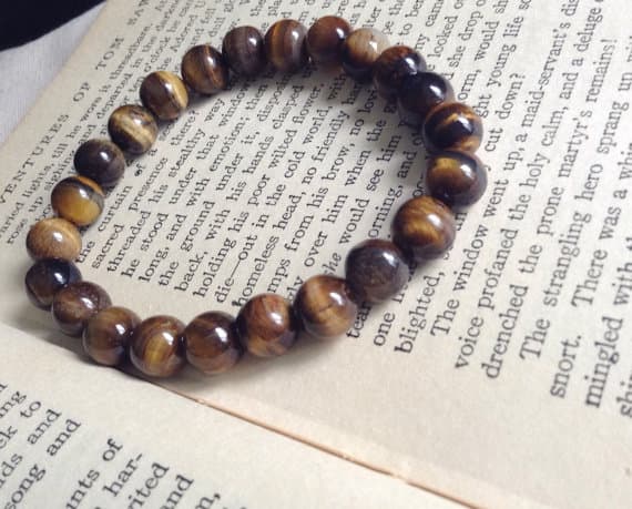 AAA++ Rare Quality Mens Tigereye Bracelet/ Tigereye Mala Bracelet/ Enery Bracelet/ Mens Gemstone Bracelet/Yoga Bracelet 10mm 9" Strand. Code- TJH260