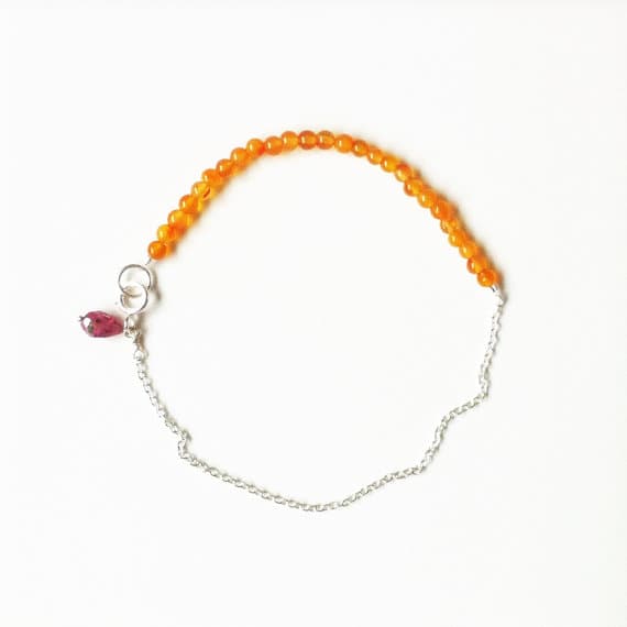 AAA++ Rare Quality Tiny Carnelian and Silver PlatedFriendship Bracelet //Carnelian bracelet //Silver Plated Bracelet  //gifts for bridesmaids //gifts for women //gemstone 2.5mm 17cm   Code- TJH282