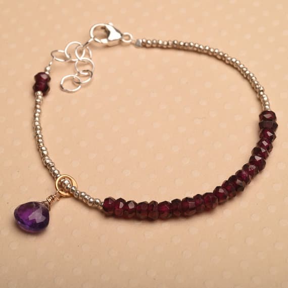 925 steling silver Natural 3-4 mm Stracking red Garnet Bracelet Rondelle, Faceted 7" for mens, womens, GF, BF, Adults.