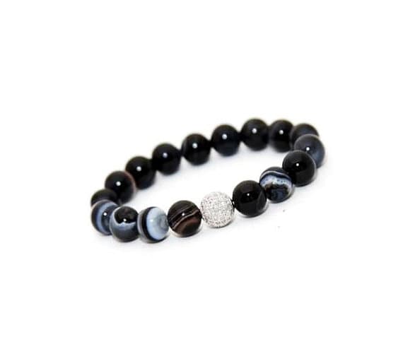 Positive Energy 10mm Multi Colour Agate Stretchable Bracelet Round, Smooth 18cm for mens, womens, gf, bf and adults.