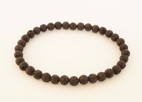 Black Lava Bracelet 6mm Black Lava Rock Bracelet Mens Beaded Bracelet Mens Womens Bracelet Minimalist Bracelet Stretch Mens Black Bracelets  Code- WAR9176