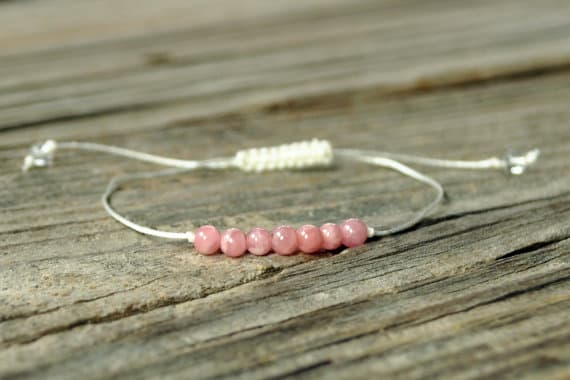 top quality 4 mm adjustable pink Rhodochrosite Bracelet Round, Smooth 7" for mens, womens, GF, BF, Adults.