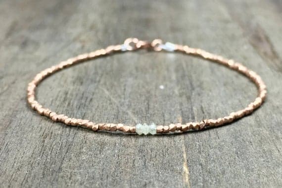 Tiny diamonds bracelet gold diamond bracelet delicate tiny rose gold bracelet genuine diamond april birthstone rose gold tiny diamond 1,9mm Code- WAR6724
