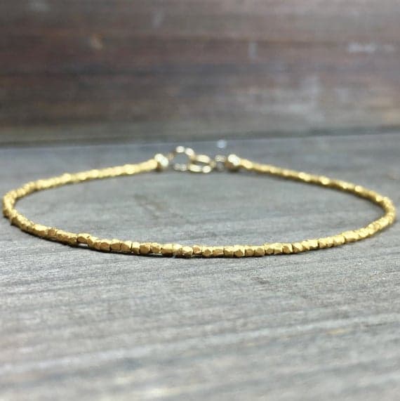 Delicate Gold bracelet gold vermeil hill tribe bracelet gold beaded bracelet delicate gold bracele gold beaded delicate bracelet stack 2mm Code- WAR6720