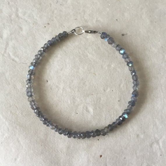 Labradorite Layering Bracelet, Sundance Style, Boho Bracelet, Stacking Bracelet 3-4 mm Code- WAR6418