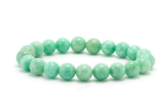 Amazonite Bracelet/ Teal Bracelet/ Aqua Stone Bracelet/ Beach Bracelet/ Amazonite Jewelry 8mm Code- WAR9024