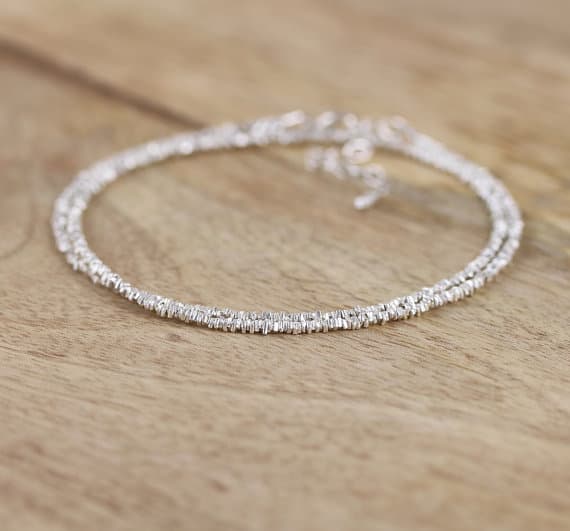 925 sterling Silver top quality 2mm stacking Silver 925 Sterling Silver Necklace Fancy, Faceted 16" for mens, womens, gf, bf & Adult.